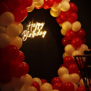 happy birthday decor, happy anniversary decor, balloon decoration, balloon ring, cake stands Friends theatre %sep% Family Theater %sep% Friends theater %sep% Family Theatre